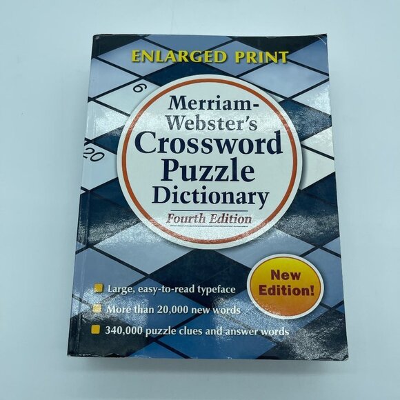 Crossword Puzzle Dictionary Fourth Edition Merriam Websters Enlarged Print - Picture 1 of 9